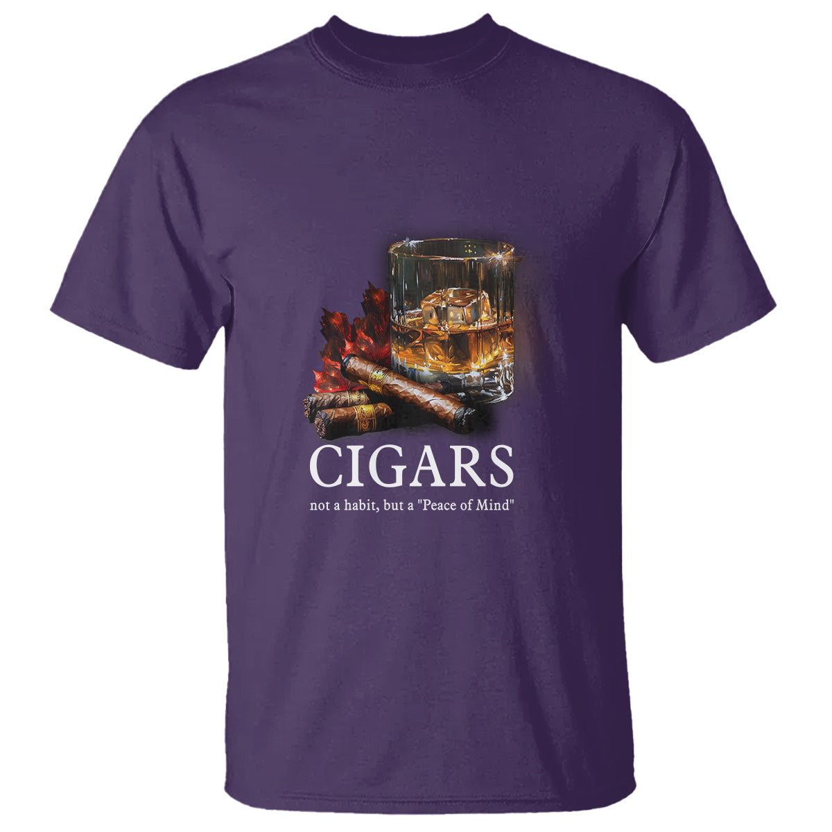 Cigar Lover T Shirt Not A Habit But A Peace of Mind - Wonder Print Shop
