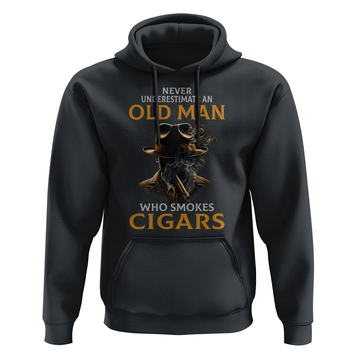 Never Underestimate An Old Man Who Smokes Cigars Hoodie - Wonder Print Shop