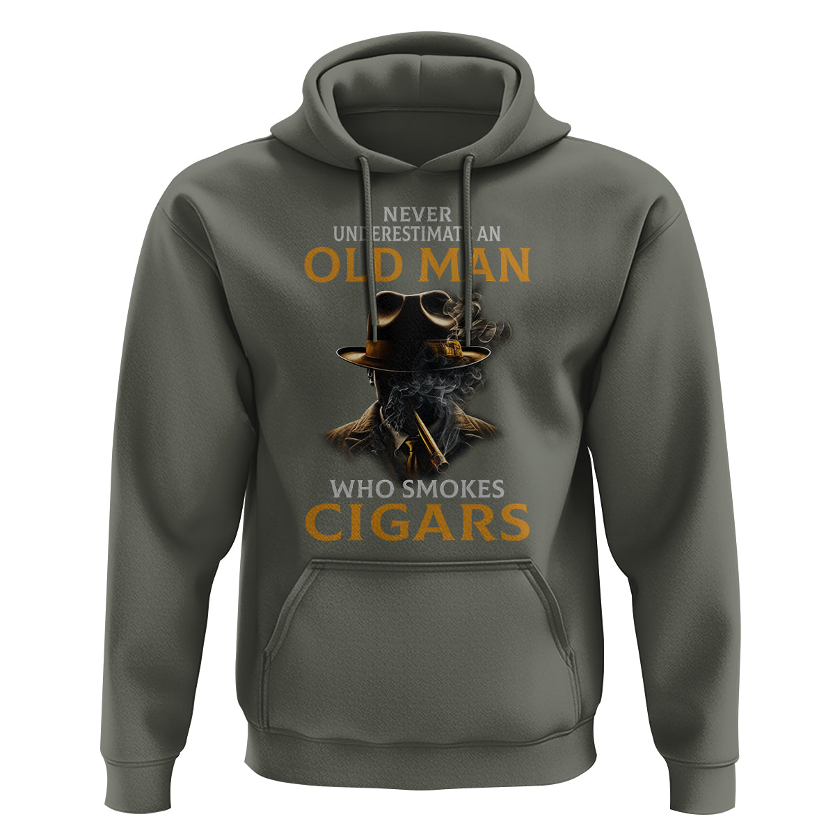 Never Underestimate An Old Man Who Smokes Cigars Hoodie - Wonder Print Shop