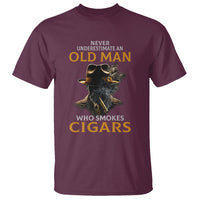 Never Underestimate An Old Man Who Smokes Cigars T Shirt - Wonder Print Shop