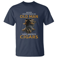 Never Underestimate An Old Man Who Smokes Cigars T Shirt - Wonder Print Shop
