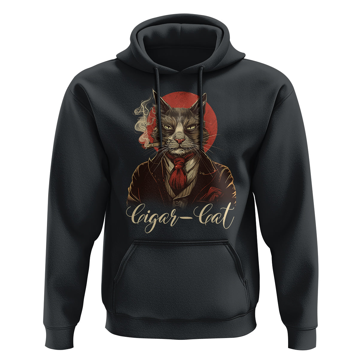 Cigar Smoker Cat Lover Cigarcat Hoodie - Wonder Print Shop