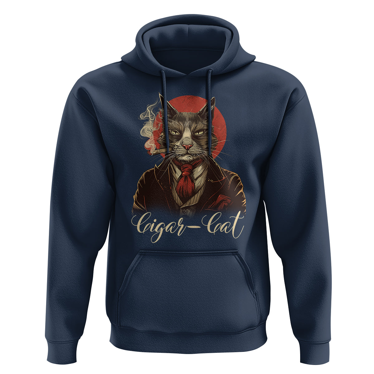 Cigar Smoker Cat Lover Cigarcat Hoodie - Wonder Print Shop