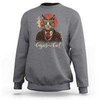Cigar Smoker Cat Lover Cigarcat Sweatshirt - Wonder Print Shop
