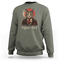 Cigar Smoker Cat Lover Cigarcat Sweatshirt - Wonder Print Shop