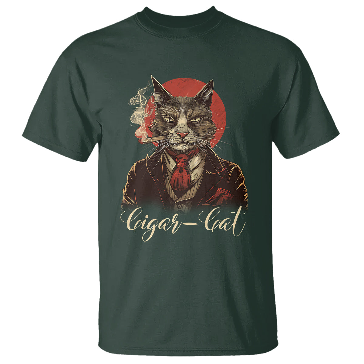 Cigar Smoker Cat Lover Cigarcat T Shirt - Wonder Print Shop