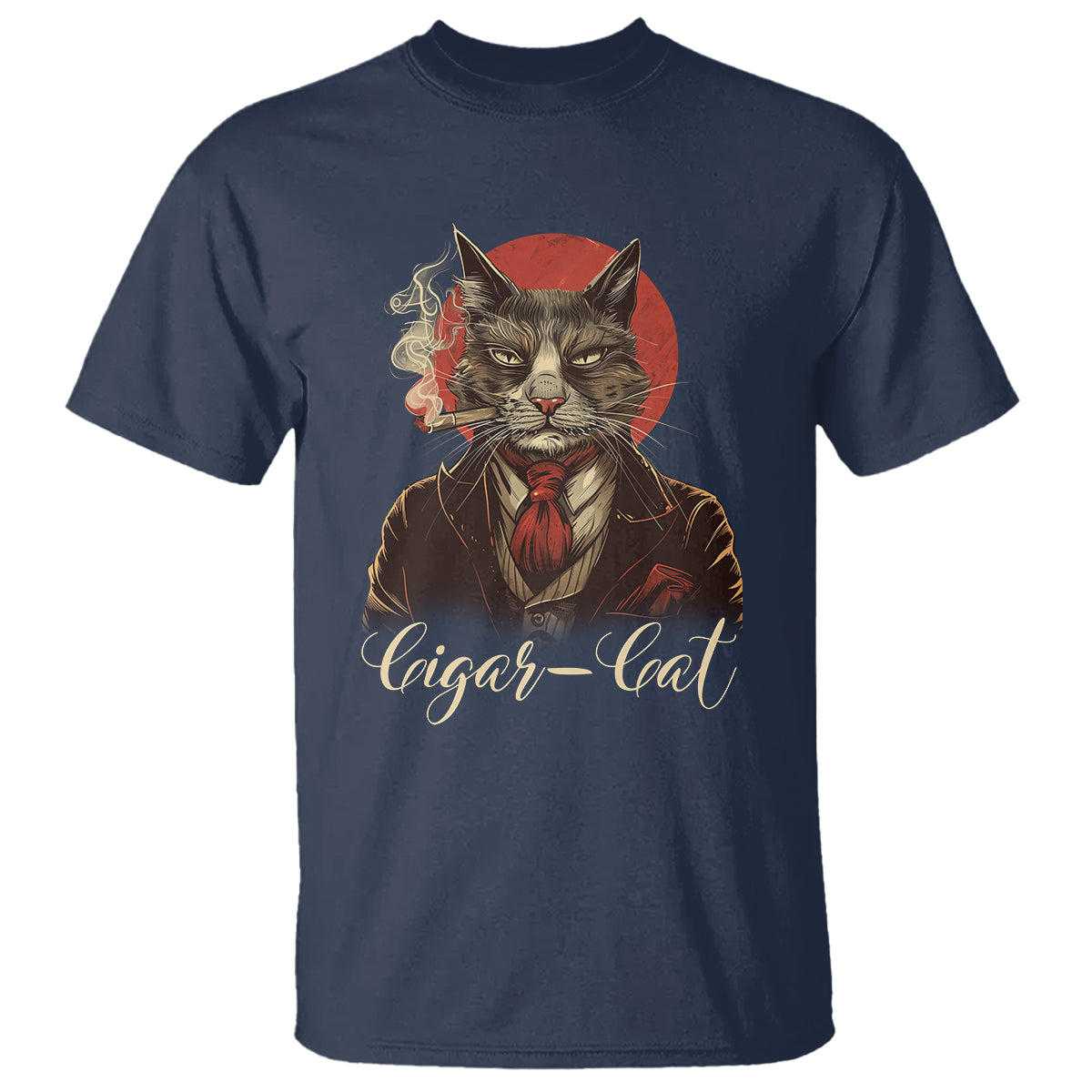 Cigar Smoker Cat Lover Cigarcat T Shirt - Wonder Print Shop