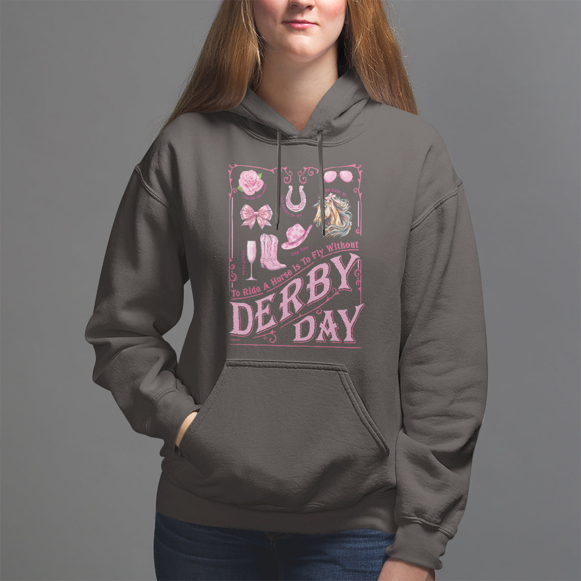 Coquette Bow Girly Derby Day Horse Racing Hoodie - Wonder Print Shop
