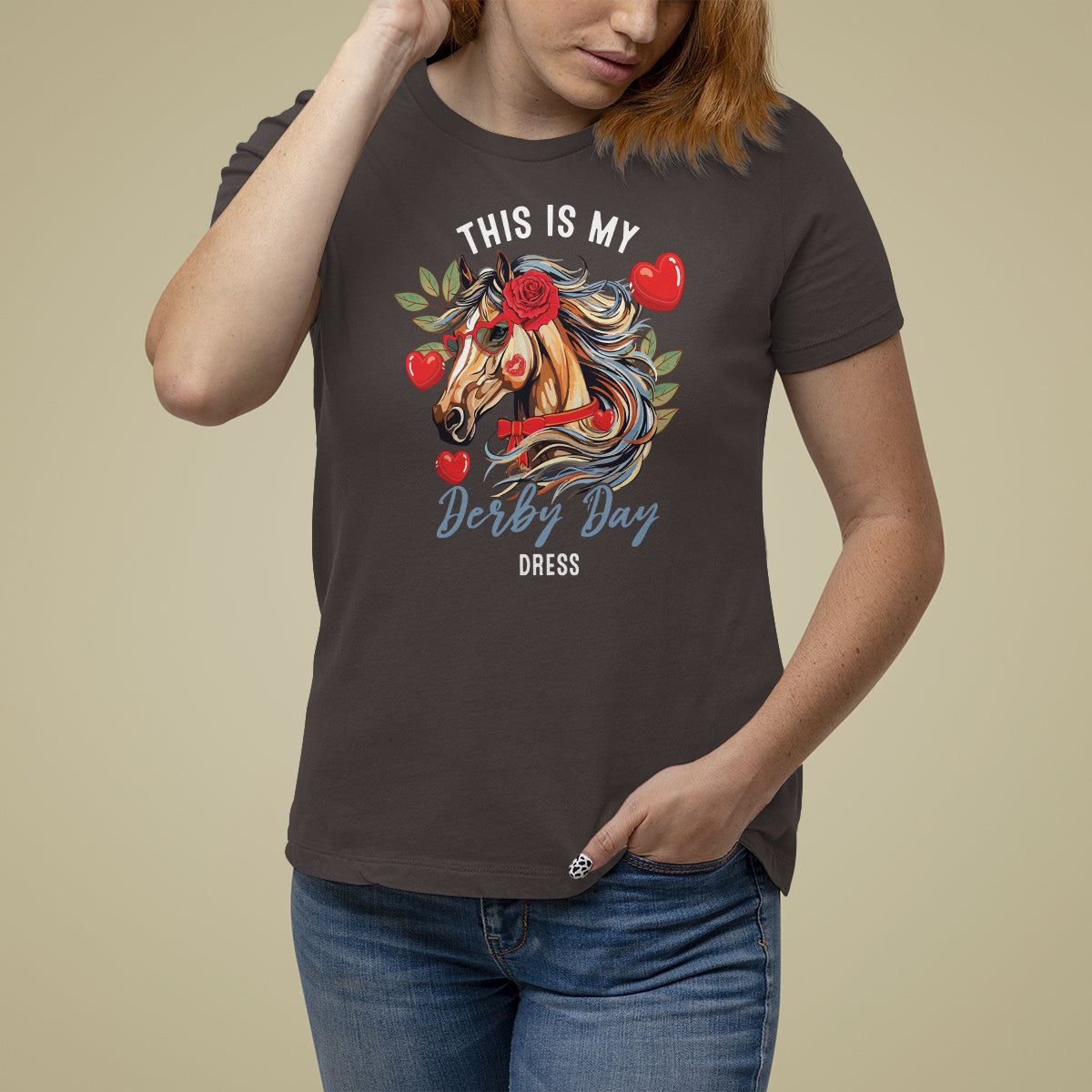 Horse Racing T Shirt For Women This Is My Derby Day Dress Girls Women - Wonder Print Shop