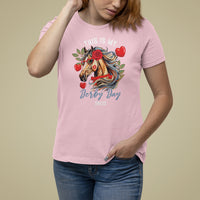 Horse Racing T Shirt For Women This Is My Derby Day Dress Girls Women - Wonder Print Shop