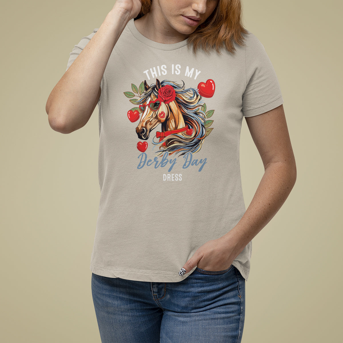 Horse Racing T Shirt For Women This Is My Derby Day Dress Girls Women - Wonder Print Shop