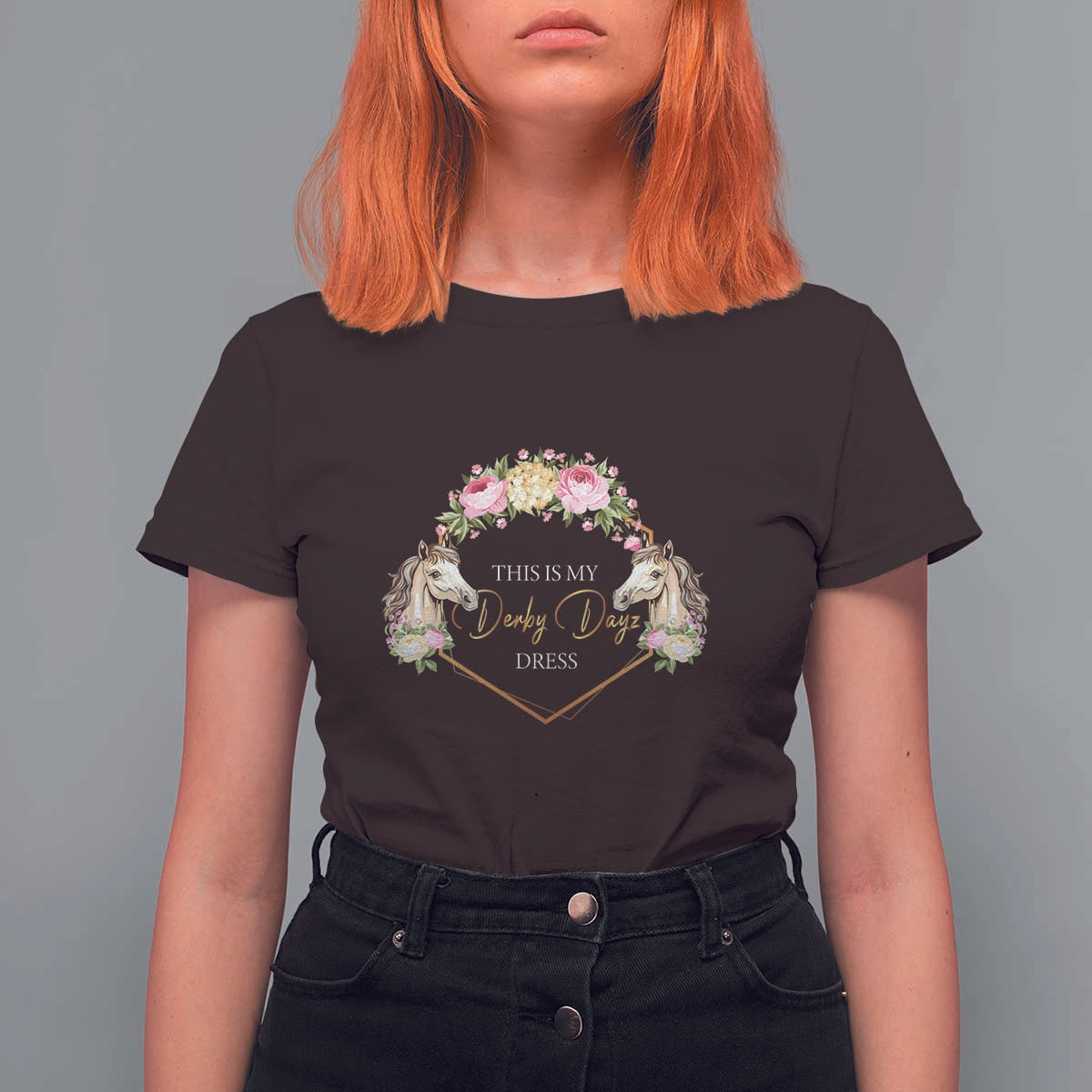 Horse Racing T Shirt For Women This Is My Derby Day Dress Girl Woman