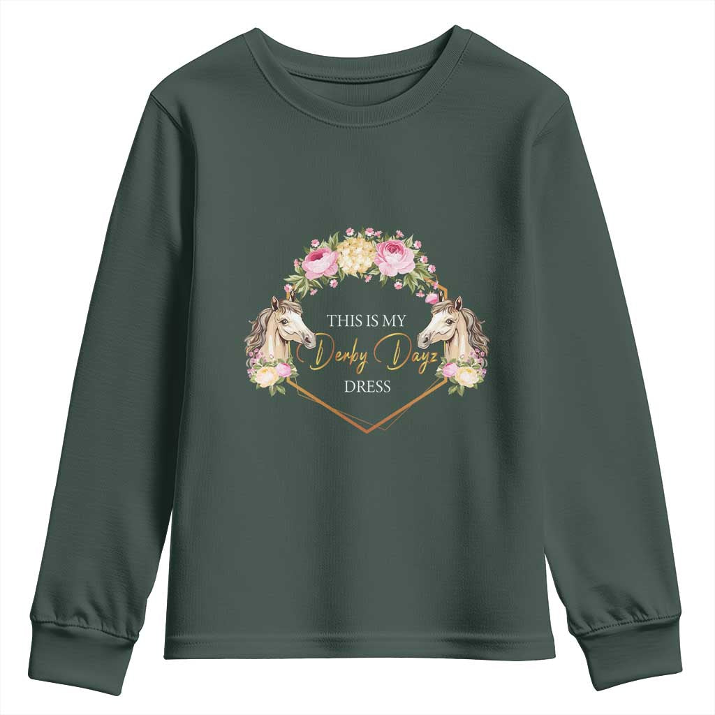 Horse Racing Youth Sweatshirt This Is My Derby Day Dress Girl Woman