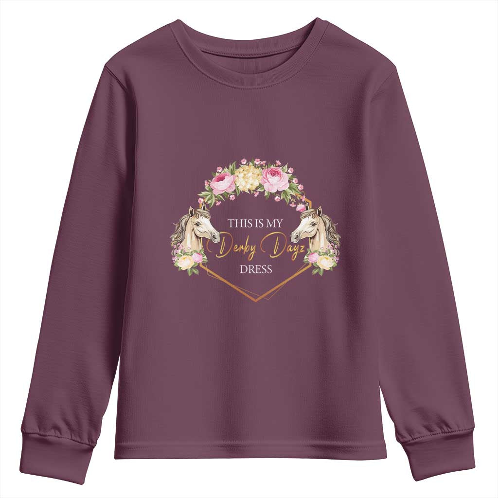 Horse Racing Youth Sweatshirt This Is My Derby Day Dress Girl Woman