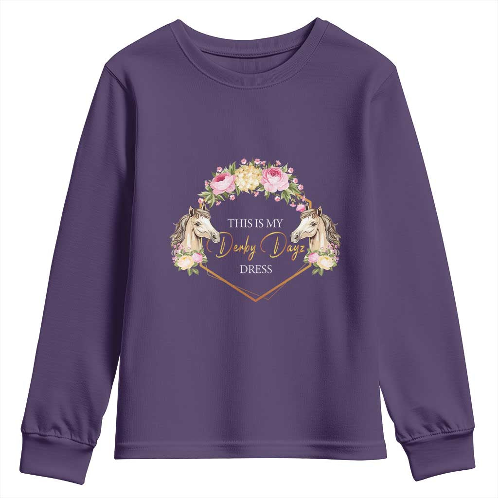 Horse Racing Youth Sweatshirt This Is My Derby Day Dress Girl Woman