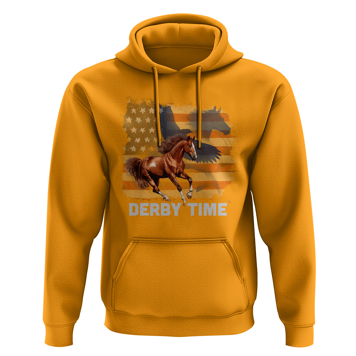 Derby Time American Flag Patriotic Horse Racing Hoodie - Wonder Print Shop