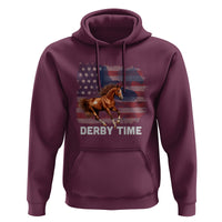 Derby Time American Flag Patriotic Horse Racing Hoodie - Wonder Print Shop