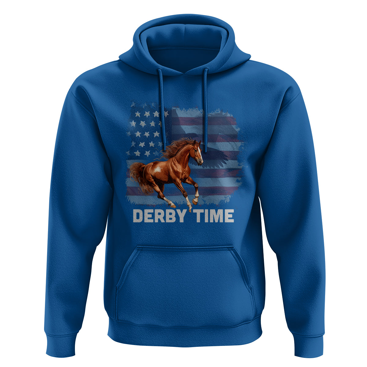 Derby Time American Flag Patriotic Horse Racing Hoodie - Wonder Print Shop