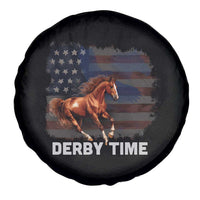 Derby Time American Flag Patriotic Horse Racing Spare Tire Cover