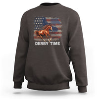 Derby Time American Flag Patriotic Horse Racing Sweatshirt - Wonder Print Shop