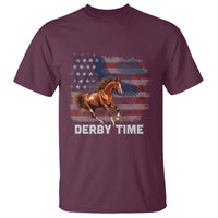 Derby Time American Flag Patriotic Horse Racing T Shirt - Wonder Print Shop