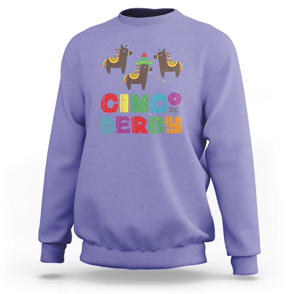 Funny Horse Racing Sweatshirt Cinco De Derby Mexican Horse Race - Wonder Print Shop