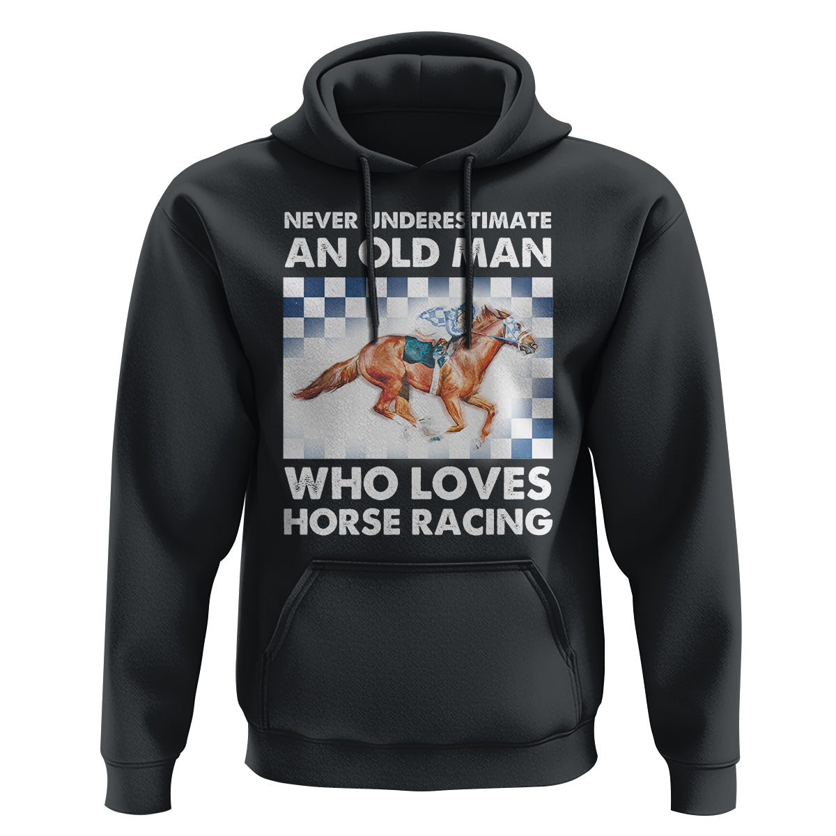 Never Underestimate An Old Man Who Loves Horse Racing Hoodie - Wonder Print Shop