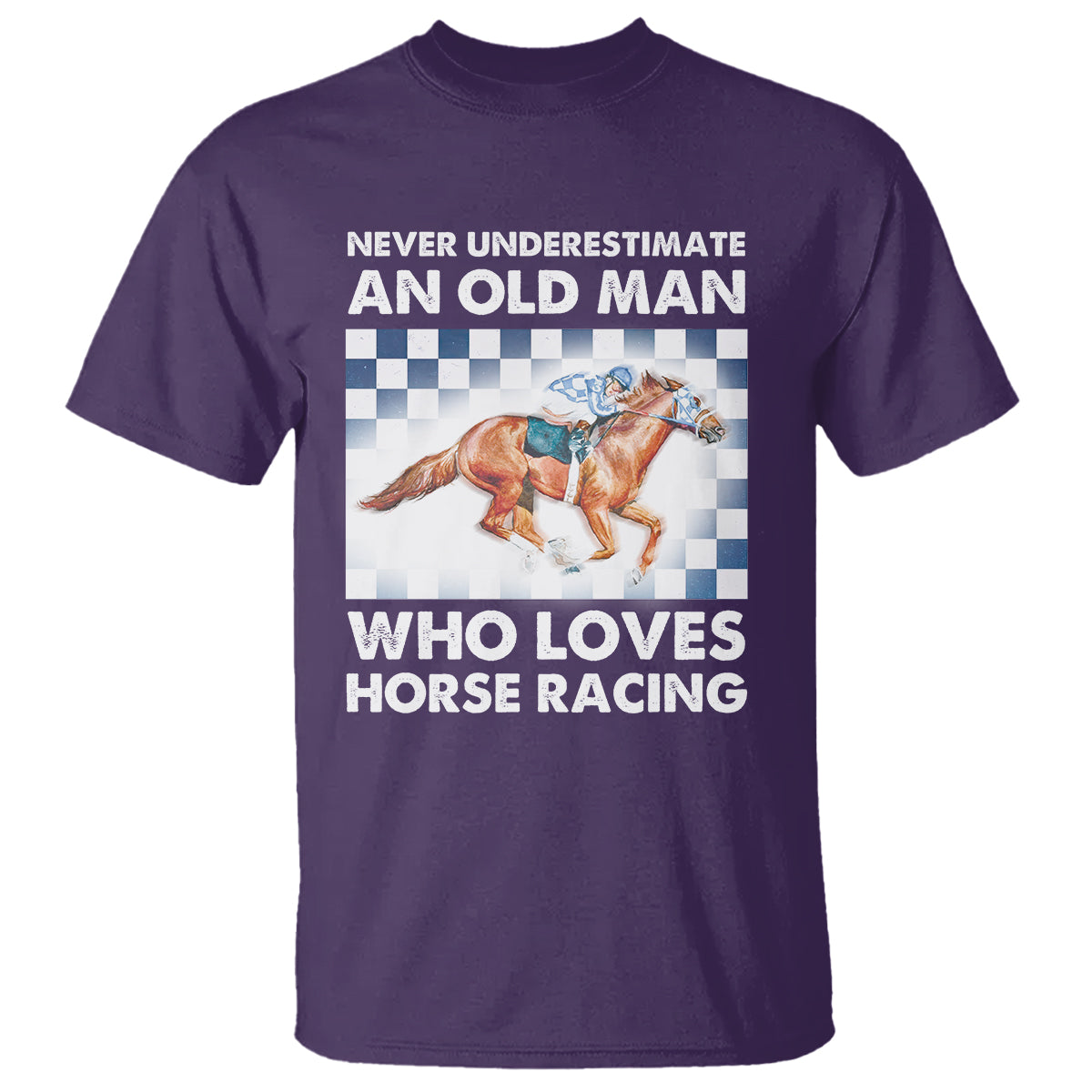 Never Underestimate An Old Man Who Loves Horse Racing T Shirt - Wonder Print Shop