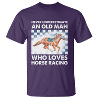 Never Underestimate An Old Man Who Loves Horse Racing T Shirt - Wonder Print Shop