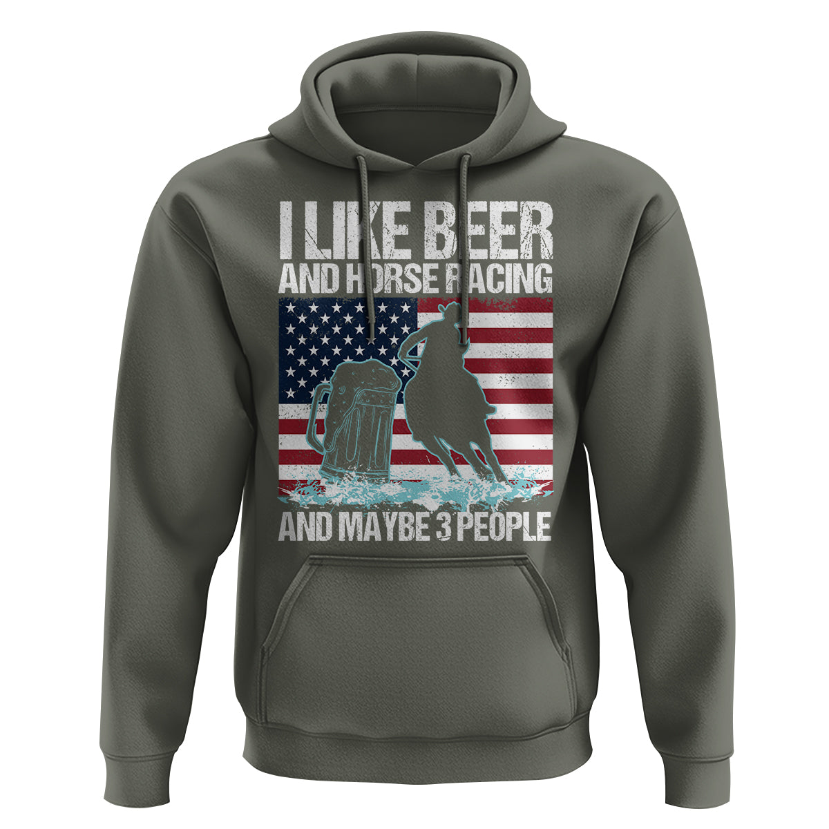 I Like Beer And Horse Racing And Maybe 3 People Hoodie - Wonder Print Shop