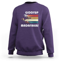 Funny Horse Racing Sweatshirt Giddy Up Madafakas Horses Race Lover - Wonder Print Shop
