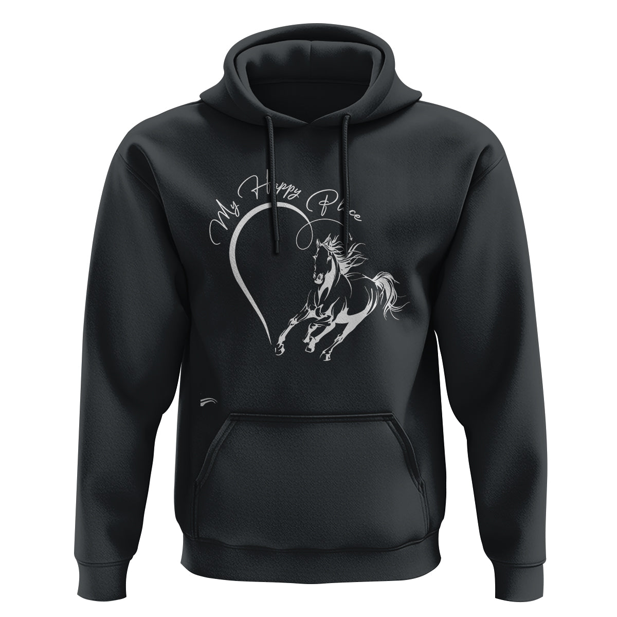 Horse Lover Hoodie My Happy Place Horseback Riding - Wonder Print Shop