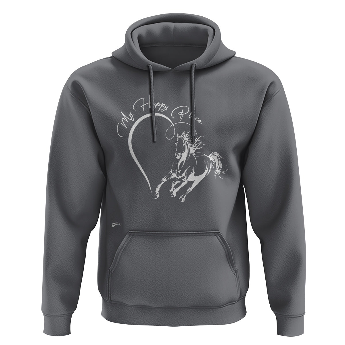 Horse Lover Hoodie My Happy Place Horseback Riding - Wonder Print Shop