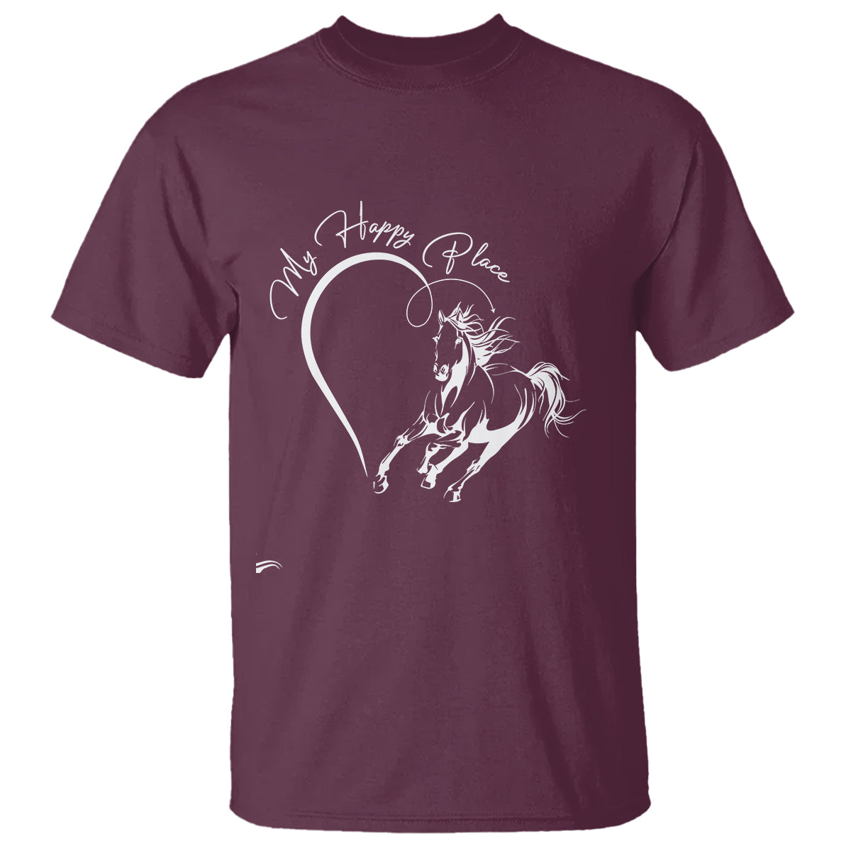 Horse Lover T Shirt My Happy Place Horseback Riding - Wonder Print Shop