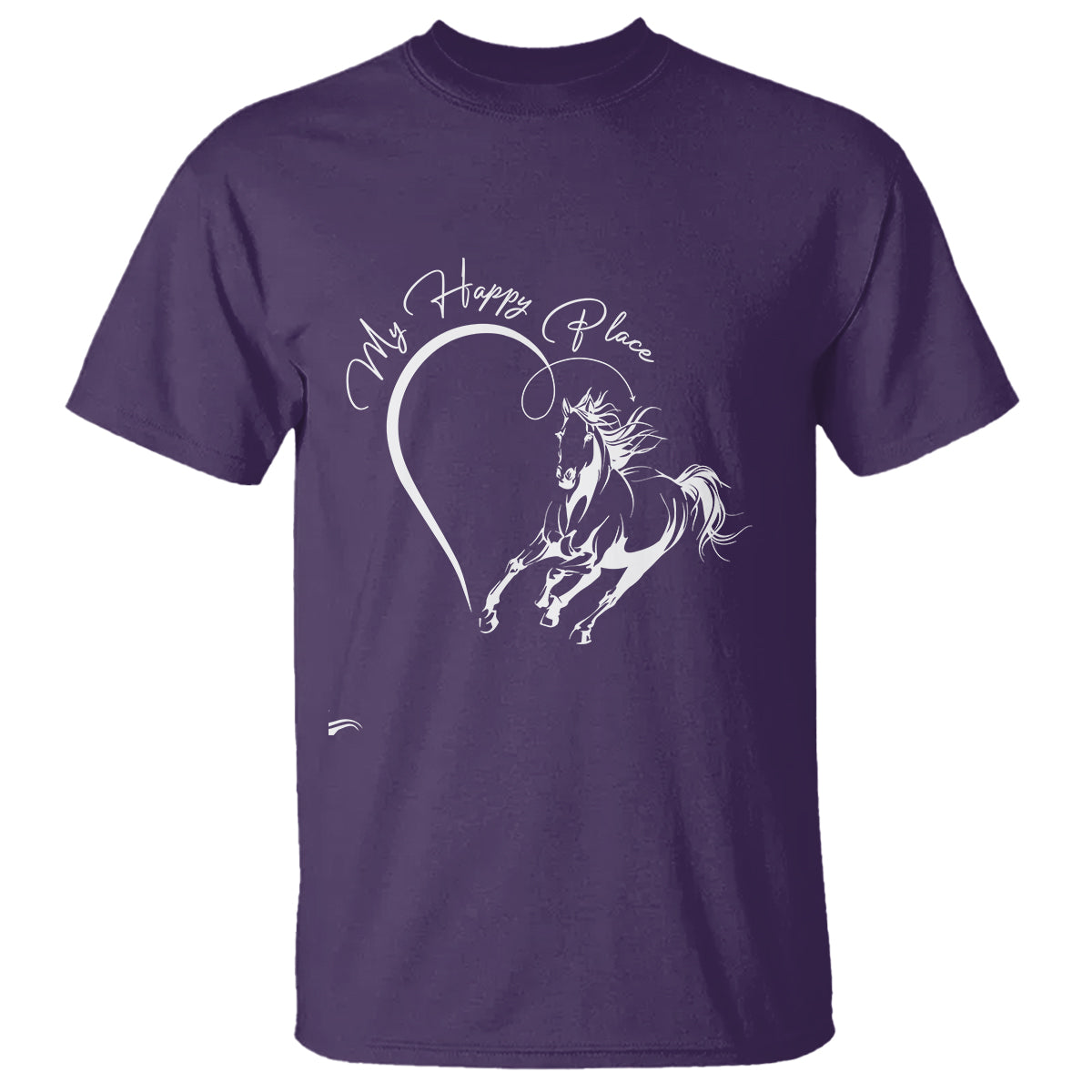 Horse Lover T Shirt My Happy Place Horseback Riding - Wonder Print Shop