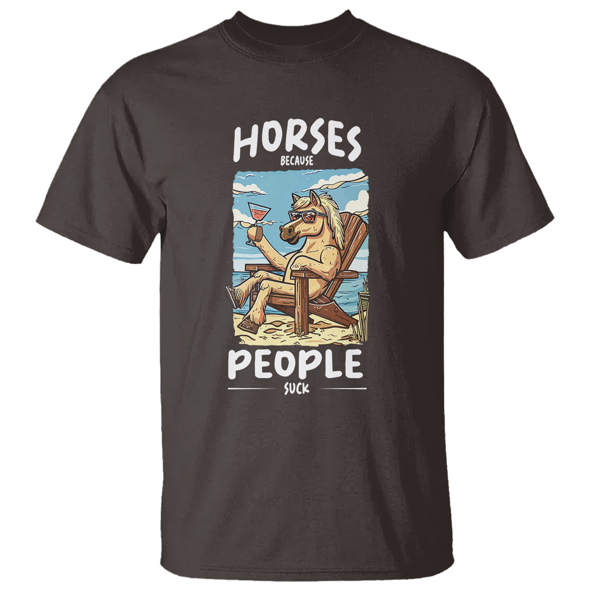 Horse Because People Suck Anti Social Horse Lover T Shirt - Wonder Print Shop