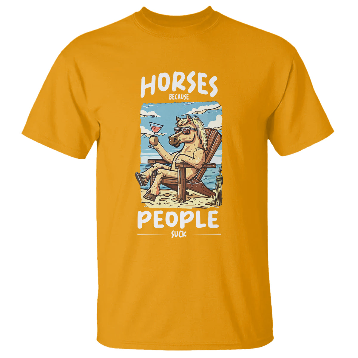 Horse Because People Suck Anti Social Horse Lover T Shirt - Wonder Print Shop