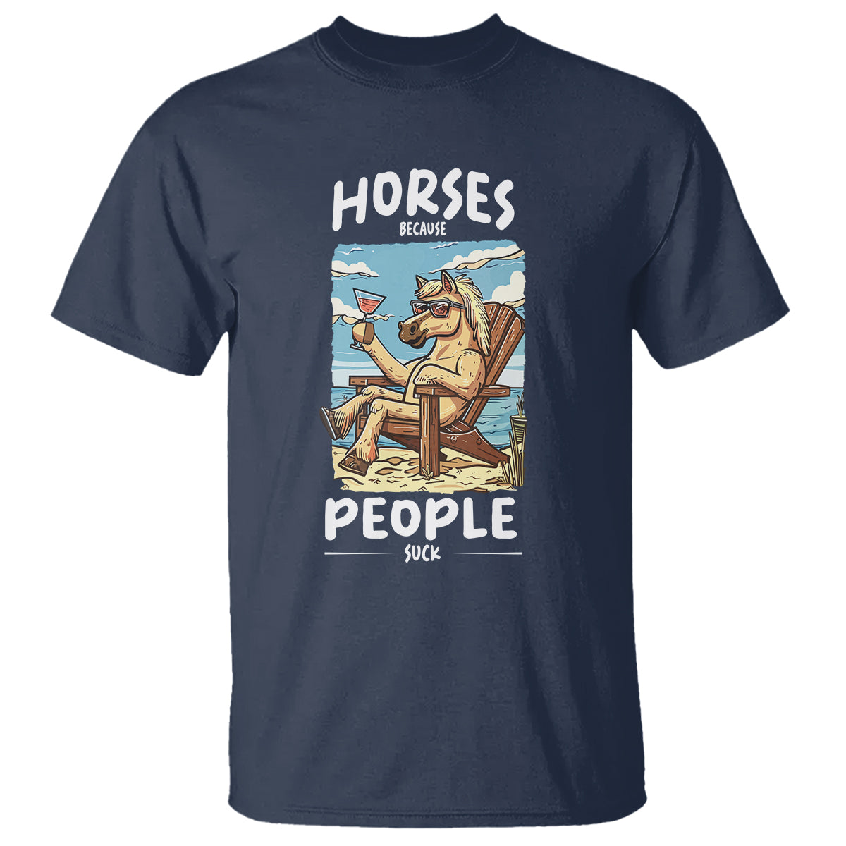 Horse Because People Suck Anti Social Horse Lover T Shirt - Wonder Print Shop