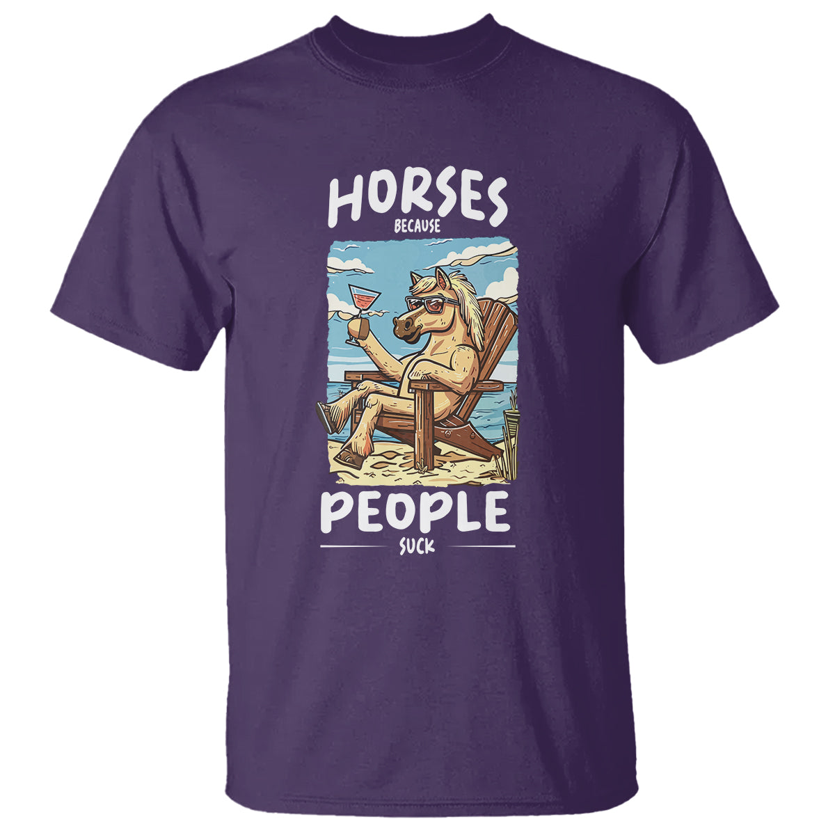 Horse Because People Suck Anti Social Horse Lover T Shirt - Wonder Print Shop