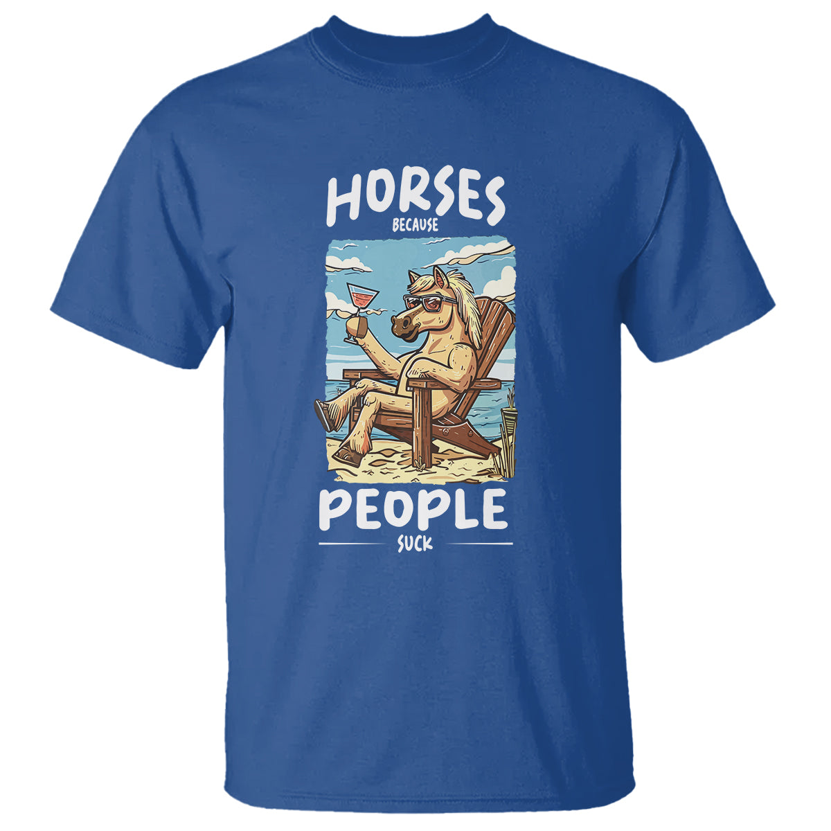 Horse Because People Suck Anti Social Horse Lover T Shirt - Wonder Print Shop