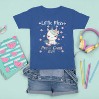 Pre-School Graduation T Shirt For Kid Little Miss Pre-K Grad 2024 Cute Unicorn - Wonder Print Shop