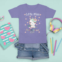 Pre-School Graduation T Shirt For Kid Little Miss Pre-K Grad 2024 Cute Unicorn - Wonder Print Shop
