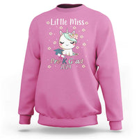 Pre-School Graduation Sweatshirt Little Miss Pre-K Grad 2024 Cute Unicorn - Wonder Print Shop