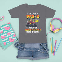 Pre-School Graduation T Shirt For Kid So Long Pre-K Look Out Kindergarten Here I Come Dinosaur Monster Truck - Wonder Print Shop