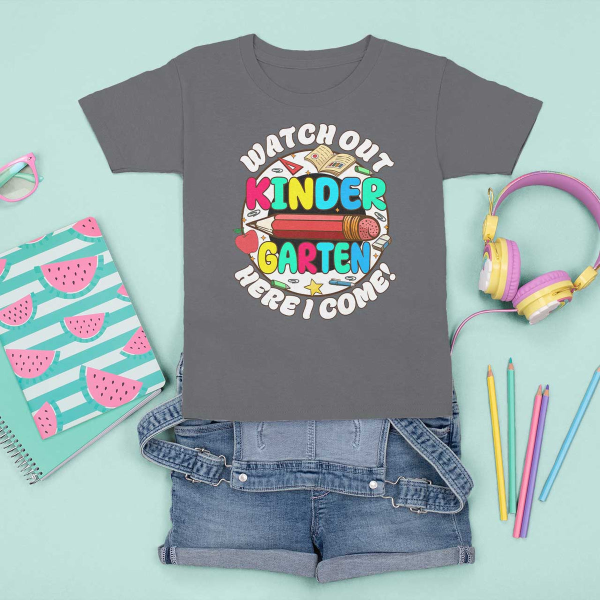 Watch Out Kindergarten T Shirt For Kid Here I Come 1st Day Of School - Wonder Print Shop