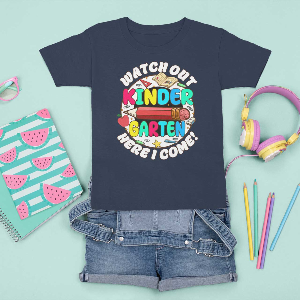 Watch Out Kindergarten T Shirt For Kid Here I Come 1st Day Of School - Wonder Print Shop