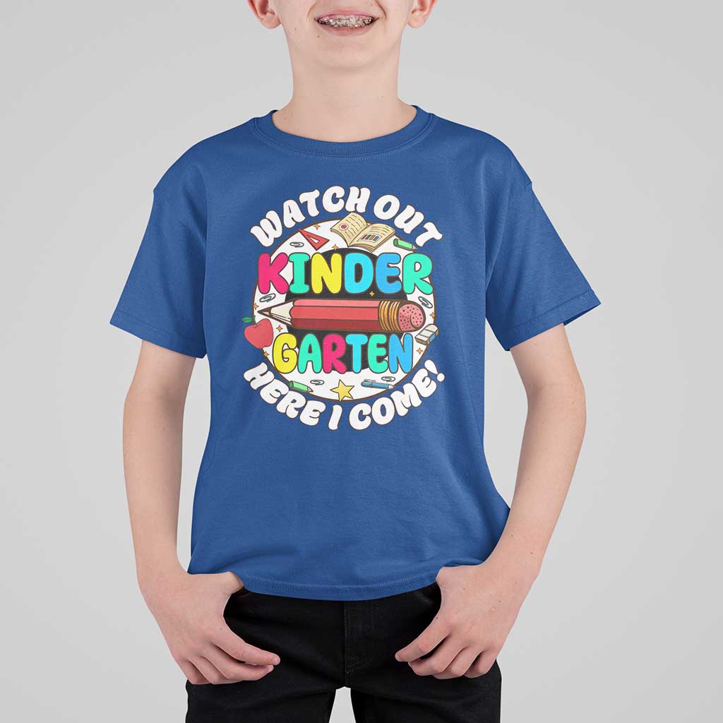 Watch Out Kindergarten T Shirt For Kid Here I Come 1st Day Of School - Wonder Print Shop