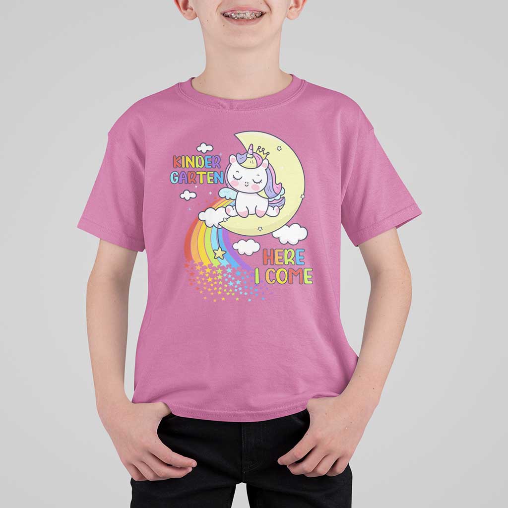 Kindergarten Here I come T Shirt For Kid Cute Unicorn Back To School - Wonder Print Shop
