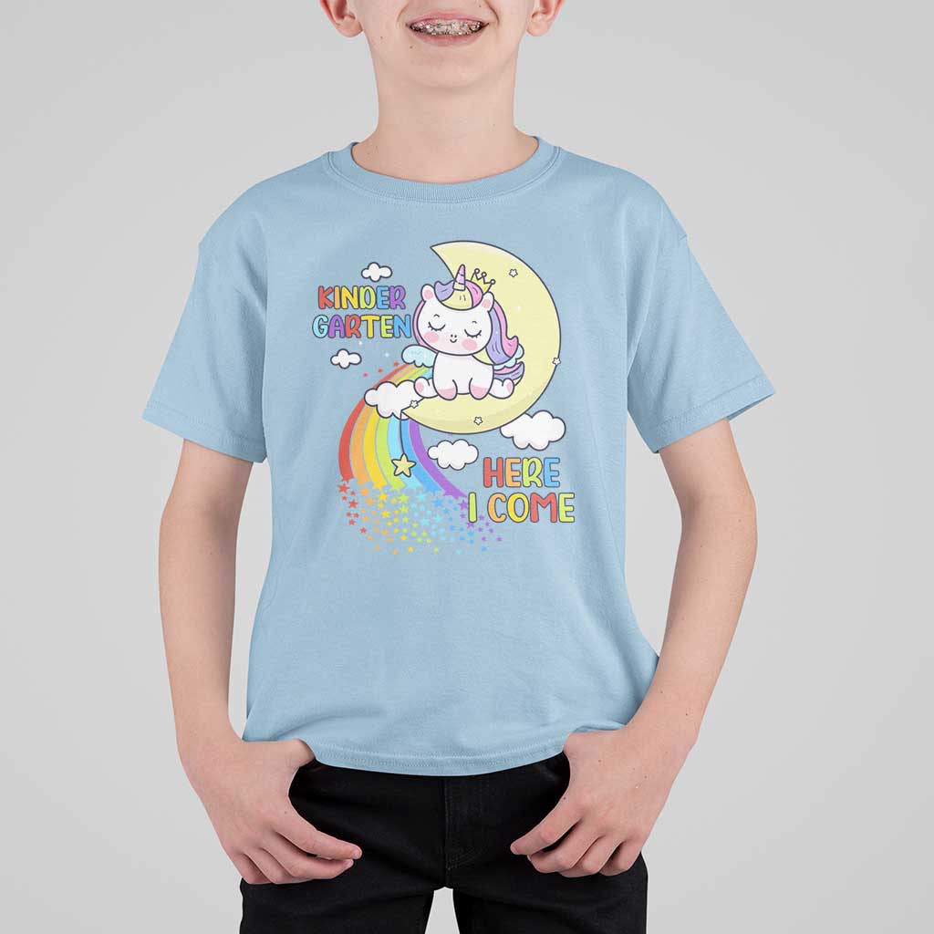 Kindergarten Here I come T Shirt For Kid Cute Unicorn Back To School - Wonder Print Shop