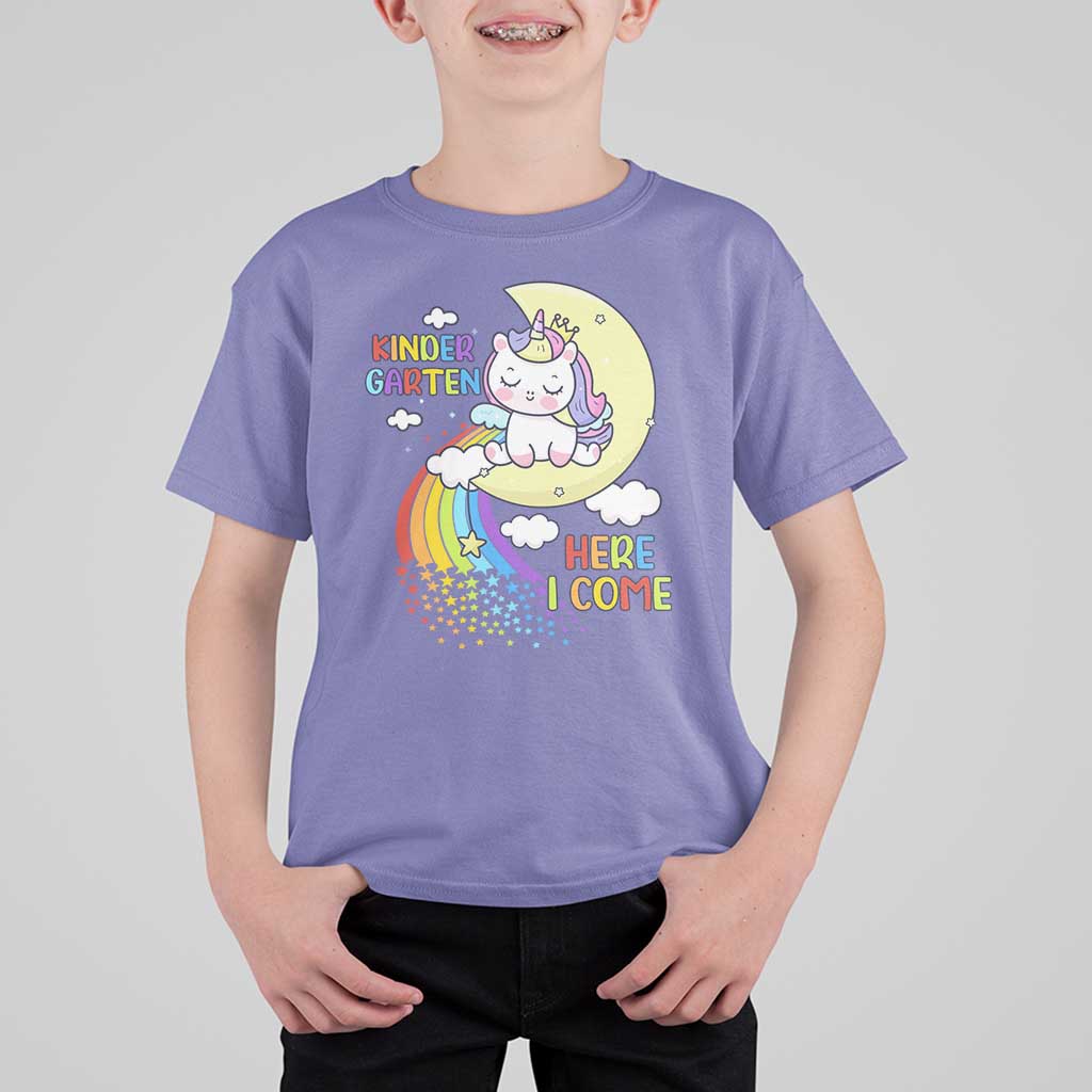 Kindergarten Here I come T Shirt For Kid Cute Unicorn Back To School - Wonder Print Shop